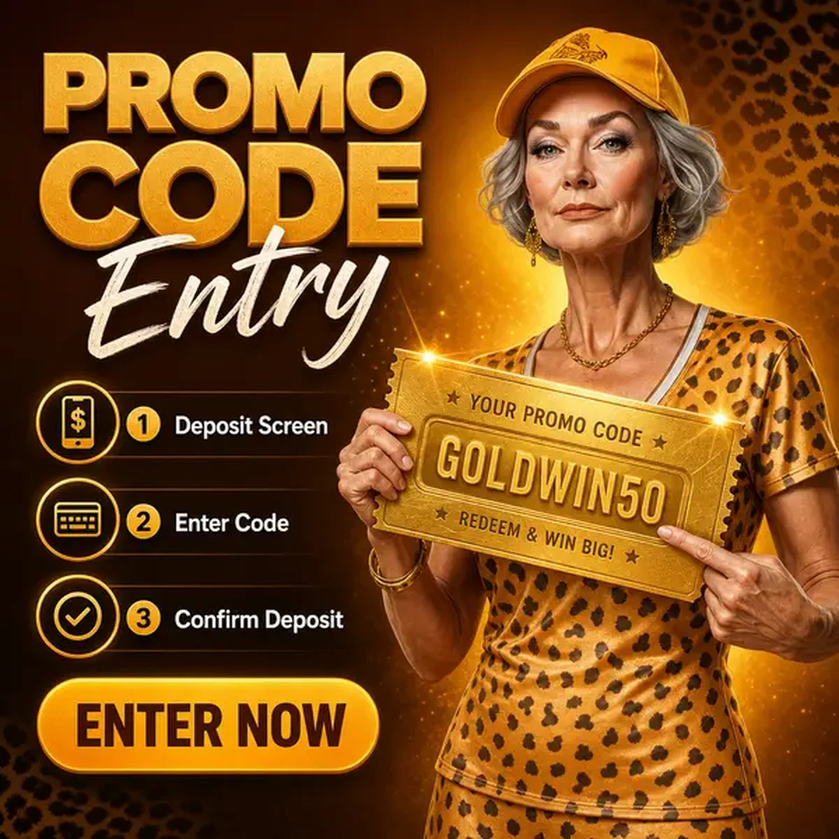 Coach révélant un bon de code promo doré au portail d'entrée Spingranny Casino